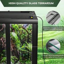 34 Gallon Reptile Glass Terrarium, 24" X 18" X 18" With Top & Side Screen Ventilation Reptile Terrarium, Double Hinge Door & Anti Escape Reptile Tank For Lizard Tortoise Snake - Transparent 67 Gallon - View 4