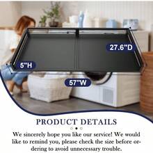 Heavy Duty Washer Dryer Countertop 27.6" Depth X 57" Width Stainless Steel Laundry Countertop Washer And Dryer Countertop For Laundry Room Organization Black - Black - View 2