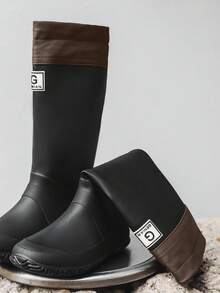 Detachable Portable Outdoor Rain Boots, Unisex Soft High Shaft Waterproof Boots For Camping, Suitable For Men & Women - Black - View 3