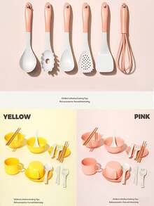 1 套儿童厨房用具炊具玩具套装，逼真的角色扮演磁性炉灶、锅碗瓢盆、切割玩具