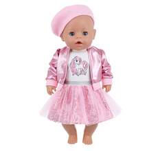 16-18 英寸婴儿娃娃粉色夹克服装套装，多件套春秋公主裙套装，包括夹克、薄纱裙、上衣、帽子 - 彩色 - 查看 6