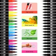 24 Colors Colouring Pens Dual Tip Brush Pens, Felt Tip Pens For Adults, Brush Marker Pens For Colouring Book Journal Drawing Lettering Sketching Back To School - 24colors - View 4