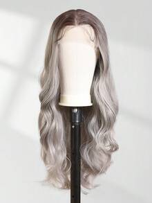 日本进口合成纤维耐热前蕾丝假发，带婴儿头发 13*4 26 英寸黑色长波浪发日常使用高品质女士自然造型高品质合成柔软初学者友好假发