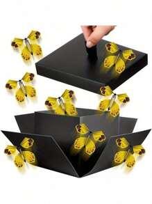 Set de 4 cajas de regalo con mariposas que vuelan, caja sorpresa de papel, adecuada para cumpleaños, bodas, aniversarios y celebraciones del Día de San Valentín