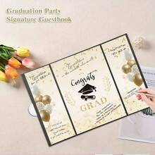 2025 Graduation Guest Book - Elegant Graduation Party Decorations In Gold And Black Design, Congratulations On Your Graduation! Sky Theme, Perfect Gift For Her, Son, Daughter Or Graduate, Graduation Party Decorations