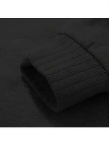 Men's Winter Fleece Hoodie; Warm Sweatshirt; Solid Color Jacket; Men's Hooded Sweatshirt - 黑色 - 查看 5