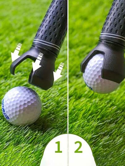1pc Golf Ball Picker, Rubber & Zinc Alloy Golf Accessories, 3-Claw Golf Ball Retriever, Convenient & Practical Golf Training Tool