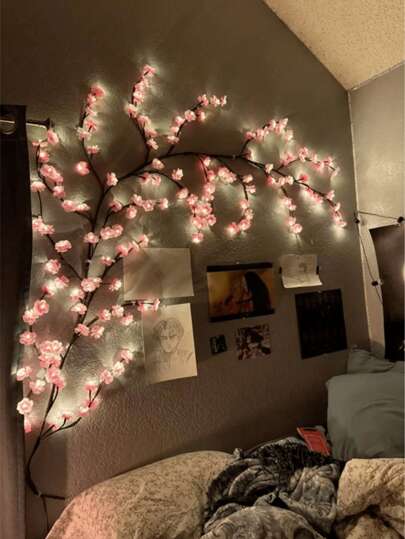 1pc Cherry Blossom Branch Light,USB Powered Push Button Control 8 Modes,Suitable For Indoor And Outdoor, Wedding Decoration, Wall Decoration, Party Atmosphere Lights, Valentine's Day, Christmas Gifts, Birthday Graduation