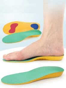 1Pair EVA Green Children's Arch Insole, Learning To Walk, Heart Support Insole, Unisex High Elasticity Insole - Yellow - View 5