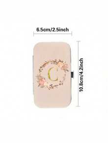 7件套指甲钳套装，金色花卉字母图案，含便携收纳盒，大容量指甲护理盒，不锈钢工具，超锋利防溅指甲钳套装，经典设计剪钳盒，适用于移动美容、旅行、外出、居家学习等场合。 - 米色 - 查看 5