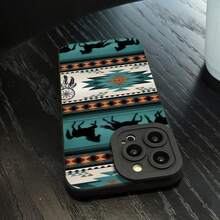 Horse Pattern Phone Case, Soft TPU Cellphone Protective Case, Total Protective Shockproof Mobile Phone Cover For IPhone - 黑色 - 查看 5