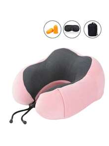 1pc Travel Pillow, Particle Hooded U-Shaped Pillow, Multifunctional Neck Pillow, Airplane Nap Hooded Neck Pillow Travel Essentials Travel Accessories Vacation Summer Holiday Back To School Travel Pillow Neck Bag For School School Accessories School Stuff - Multicolor - View 8