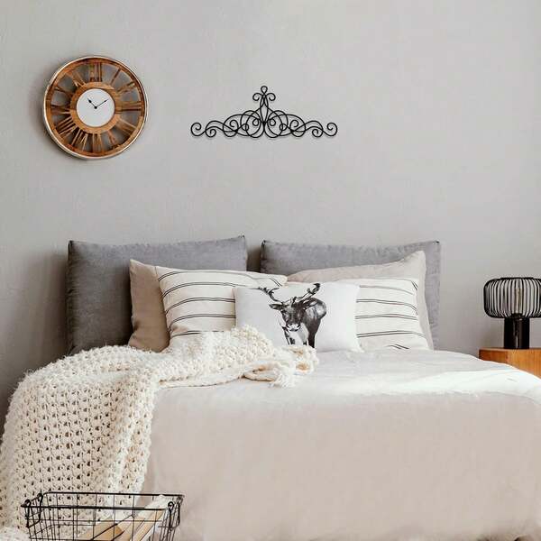 1 buc decor de perete retro din metal, medalion rustic din fier, decor de perete din metal negru, placă de perete din fier pentru decorarea casei din sufragerie, decor de cameră, decor de perete, decor de bucătărie