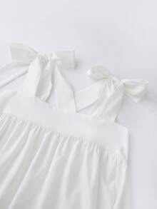 Women Sleeveless A-Line Dress Summer Casual Floral/Stripe Print Tie Up Straps Loose Party Dress For Beach Streetwear - 白色 - 查看 6