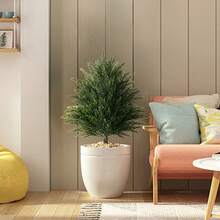 2026 New 2FT Artificial Cedar Topiary Tree With Garden Spikes – UV Resistant Faux Cypress Shrub For Outdoor Garden, Porch, Patio 1 Pack Realistic Decorative Plant For Home & Holiday  (Style B 1 Pack) - Style B 1Pack - 查看 3