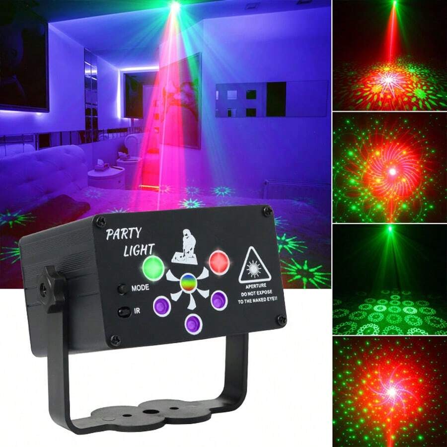 1PC KTV Atmosphere Lamp, Laser Pattern Laser Effect Lamp, New Black Light UV Lamp, DJ Stage Lamp, Disco Party Lamp, Birthday Party Laser Lamp, Music Sound Control Festival Party Projection Lamp, Family Party Party Flash, USB Party Atmosphere Lamp, Festival Party Lamp, With Remote Control Dance Table Lamp, With Sound Control Festival Party Lamp, Suitable For Disco Clubs, Shopping Malls, Stage Performances, Gyms, KTV Festival Events, New Year's Day, Christmas, Halloween, Various Party Decoration Lighting Fixtures