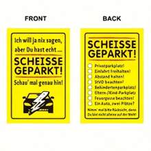50/80 Stücke lustige deutsche Parkticket-Benachrichtigungskarten, können Gründe überprüfen, amüsanter Erinnerungszettel für falsches Parken, aus Papier gefertigt, Schulanfang, Schulbedarf
