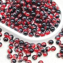 50 Stücke 8mm schwarze & rote Glasperlen für DIY Armband, Halskette und Schmuckherstellung Zubehör