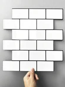 4/10/20 片装厨房防溅板 3D 亮面地铁砖自粘墙贴