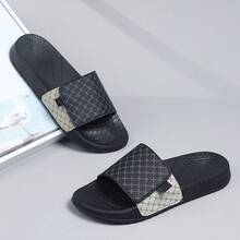 2024 Summer Men's Luxury Rhombus Pattern Slippers - Black - View 2