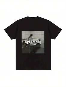 Tengo demasiado tonto divertido Meme estampado gráfico hombres mujeres moda Vintage camisetas de algodón Casual de gran tamaño ropa de calle ropa deportiva Casual - Negro - Ver 1