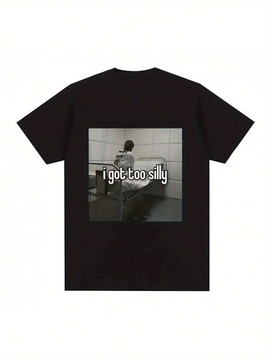 Tengo demasiado tonto divertido Meme estampado gráfico hombres mujeres moda Vintage camisetas de algodón Casual de gran tamaño ropa de calle ropa deportiva Casual - Negro - Ver 1