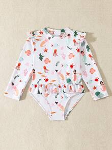 Fantasy Ocean Fairy Tale 4Y Toddler One-Piece Swimsuit - Multicolor - View 1