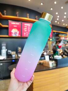 1 pieza Botella de agua deportiva, de gran capacidad, boca ancha, portátil, a prueba de fugas, jarra de agua fría