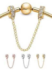 1 件幸运符夹扣珠定位扣吊坠球适合欧美手链女士珠宝 - 安全鏈 - 查看 1