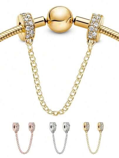 1PC Lucky Charm Clip Stopper Beads Positioning Buckle Charm Pendant Ball Suitable For European American Bracelets Women's Jewelry