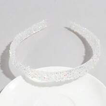 1 pieza Diadema elegante y minimalista para mujer con cristal blanco, rhinestone y brillo, adecuada para el peinado diario, diadema para el cabello como accesorio para el cabello de las mujeres