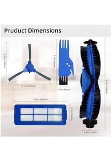 Spare Accessories Compatible With Eufy 11S Max, G30, 30C Max, 15C Max, G32 Pro, Robot Vacuum Replacement Parts: 1 Drum Brush 6 Side Brush 5 Integrated Filters ️