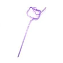 Sanrio 4 piezas de mangueras de pajita de colores de Hello Kitty, accesorios de taza rotatorios y reutilizables, pajitas, lindas bebidas de verano para despedidas de soltera, cubiertas de pajitas, vajilla rosa, fiesta de ducha para la novia, útiles escolares