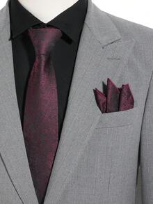 2pcs/Set Men's Fashion Floral & Ditsy Print Tie And Handkerchief Set, Suitable For Hosting Weddings, Galas, Festivals, Business Occasions - A - View 4