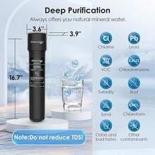 Waterdrop 15UA Undersink Water Filter System, 60,000 Liter High Capacity Water Filter Drinking Water, NSF/ANSI 42 Certified, Reduces PFAS, PFOA/PFOS, Lead, Chlorine, Odor - 15UA - 查看 3
