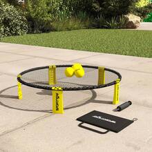 SPORTNOW Spike Ball Set, Mini Beach Games Set With Net, 3 Balls And Ball Pump, Portable With Carrying Bag For Outdoor Team Sports, Yellow - Yellow - View 8