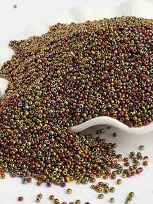 10g/Approx. 1000pcs, 0.36oz, 2mm Uniform Vintage Style Electroplated Beads, Suitable For DIY Jewelry Making And Embroidery Crafts - Multicolor - View 6