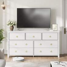 6 Dresser For Bedroom, 47.2" Wide Dresser, Modern Wide Drawer Dresser With Storage, Wooden Closet Dressers Chest Of Drawers Freestanding For Bedroom, Nursery, Living Room