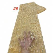 2025 High Quality African Sequins Tulle Embroidered Groom Lace Fabric French Beaded Lace Fabric For Nigerian Wedding Material Dress