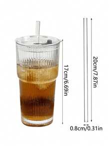 Heat Resistant Glass Coffee Cup With Lid And Straw - Leak Proof Portable Hot Drink Cup, Suitable For Office And Outdoor Travel, Fashionable Straw Cup, Simple Coffee Cup With Lid, Transparent Glass Straw Cup, Office Coffee Cup, Glass Coffee Cup With Lid And Straw, Straw Cup With Lid, Coffee Cup With Straw, Beverage Cup With Lid And Straw Back To School