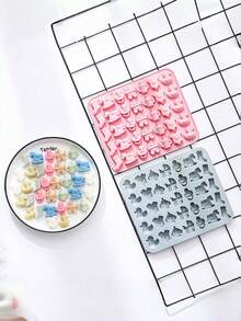 1 件 35 腔硅胶模具，带有旋转木马、鸭子、奶嘴等婴儿图案，适用于制作巧克力/糖果、DIY 生日蛋糕装饰、烘焙配件、婴儿沐浴派对用品 - 彩色 - 查看 5