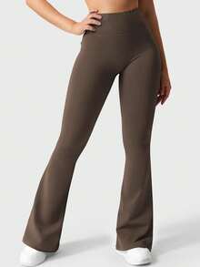 YEOREO Flare Leggings With Pockets For Women Scrunch Butt Sport Leggings High Waist Bootcut Leggings For Workout Gym Yoga Casual