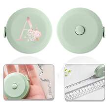 150厘米/60英寸迷你伸缩卷尺，双刻度柔性缝纫尺，带字母图案，便携式服装测量工具配件