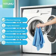 YITUMU Streak-Free Super Absorbent Microfiber Cloth | Lint-Free Reusable Cleaning Towel For Windows, Glass, Cars | 40x40cm (15.7"X15.7") | Scratch-Free,