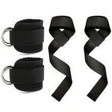 4 件/套健身配件，包括 2 个力量架上拉杆握把和 1 对举重带，适合健身房力量训练，高品质，健身爱好者必备，男女皆宜 - 彩色 - 查看 6