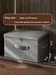 1 Large Capacity Foldable Storage Box With Lid, Household Wardrobe Folding Storage Box, Clothing And Bedding Storage Box, Storage Basket, Clothing, Bedding Toy Storage Box