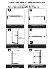 Perchero metálico multifuncional de doble capa y de una sola capa: diseño moderno, ahorra espacio, adecuado para la entrada, el dormitorio o la oficina. - Negro - Ver 7