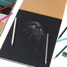 2pcs 9*12inch 3-Color Sketch Books, Blank Drawing Sketchbook, Wire-Bound Sketch Pad, Back To School,School Supplies