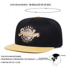 1 件男士 Barber Brooklyn Shop Snapback 帽子，字母刺绣棒球帽，街头时尚休闲帽，适合春秋季户外旅行、海滩度假 - 彩色 - 查看 2