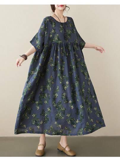 中东风格复古宽松休闲连衣裙